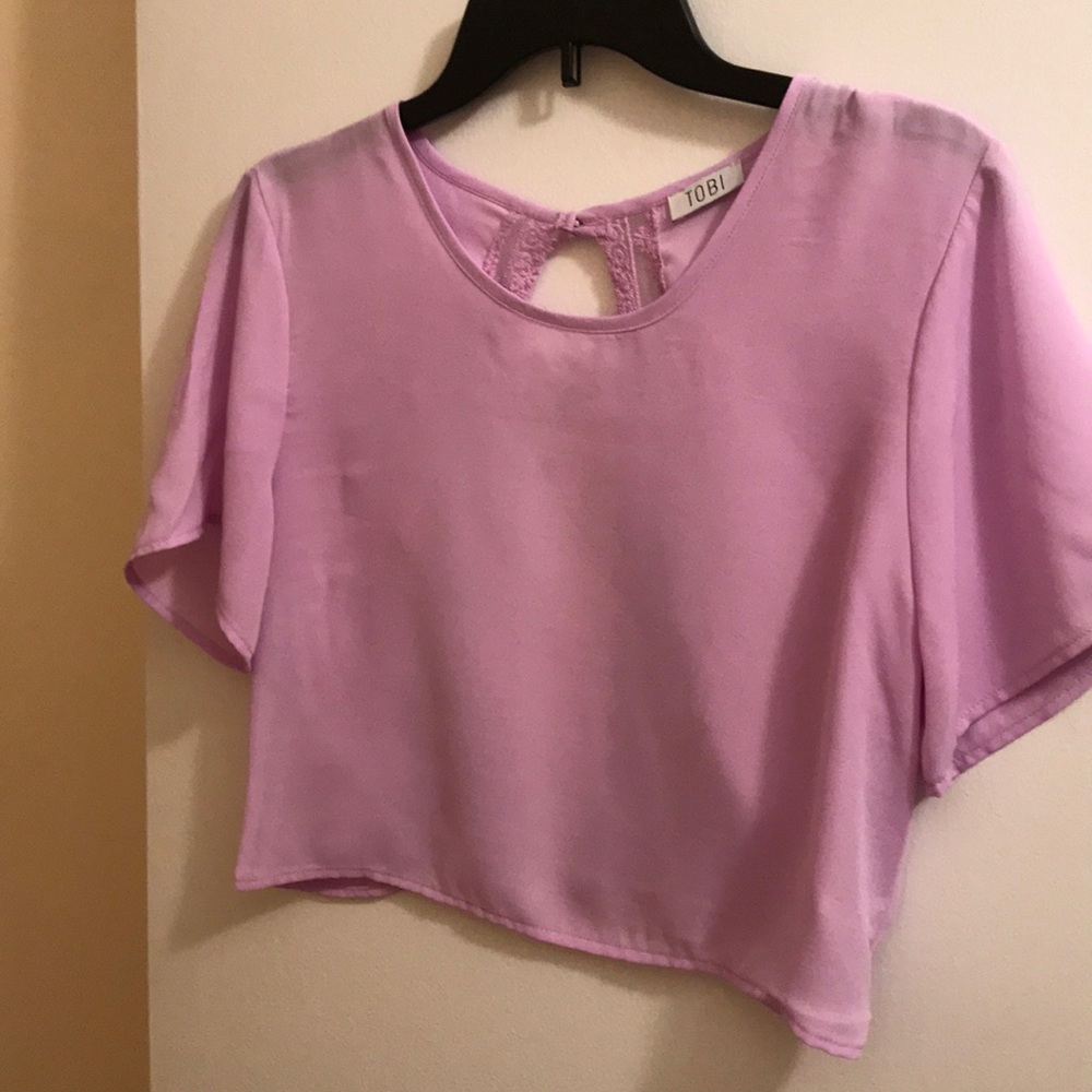 Neon purple short sleeve shirt